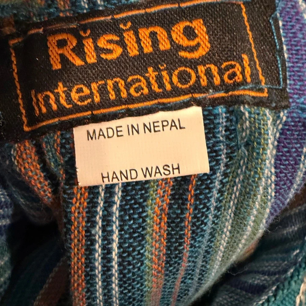 Rising International Hobo Bag Women Teal Embroidered Floral Boho Nepal Hippie